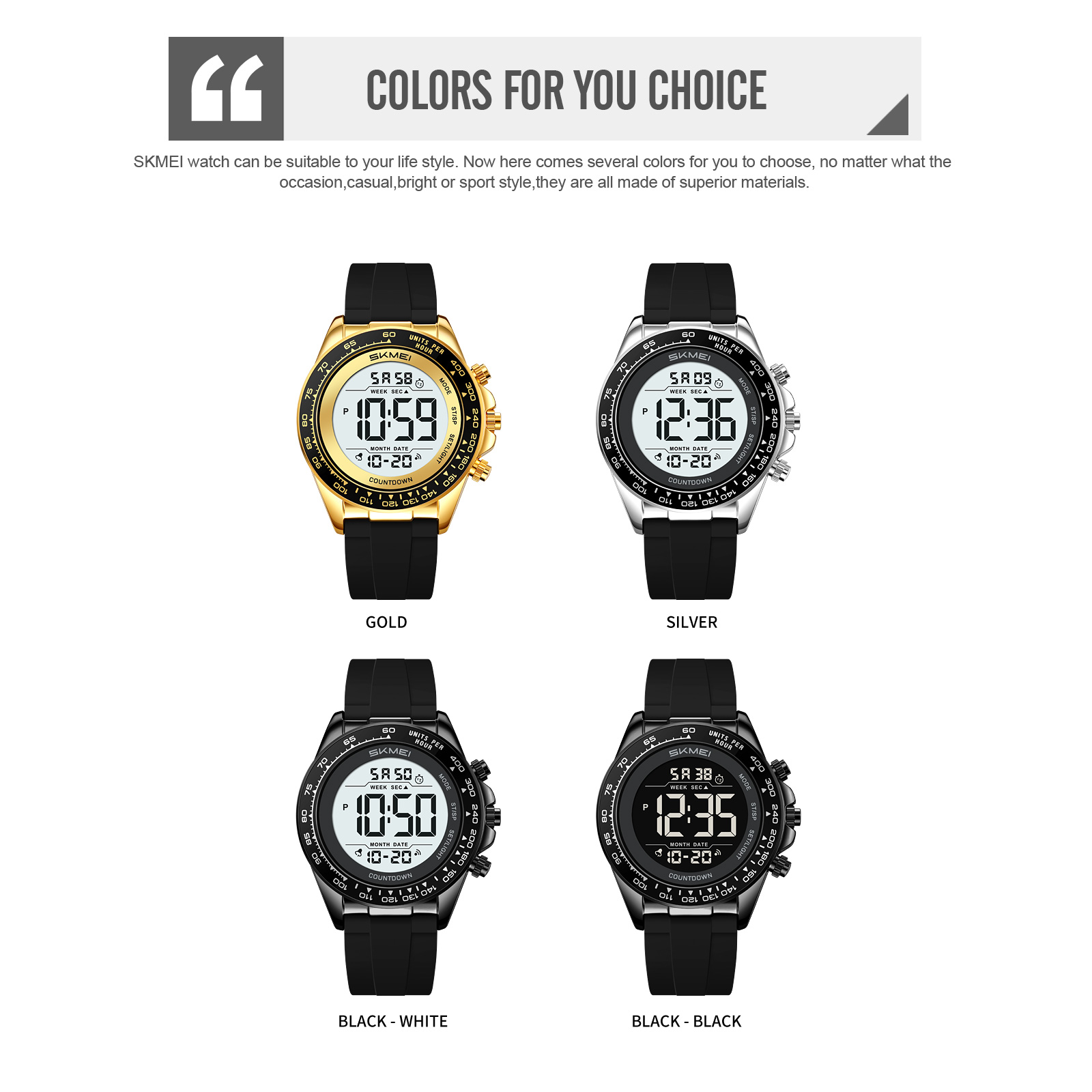 SKMEI Model 2592 Sporty Chronograph Digital Watches