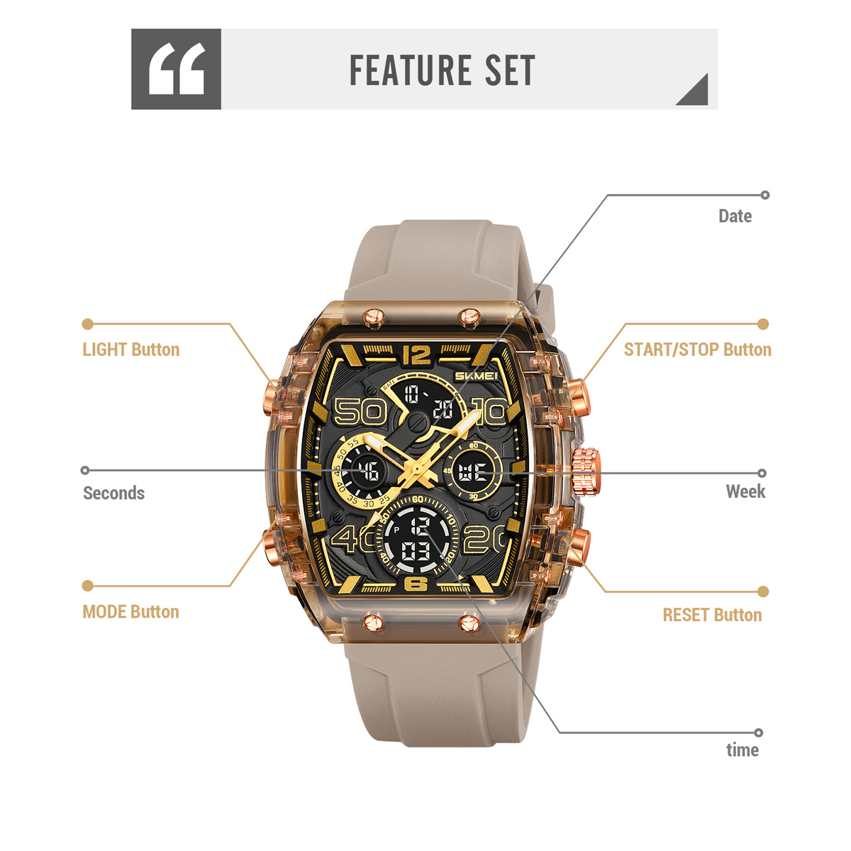 SKMEI 2603 ANALOG DIGITAL WATCH