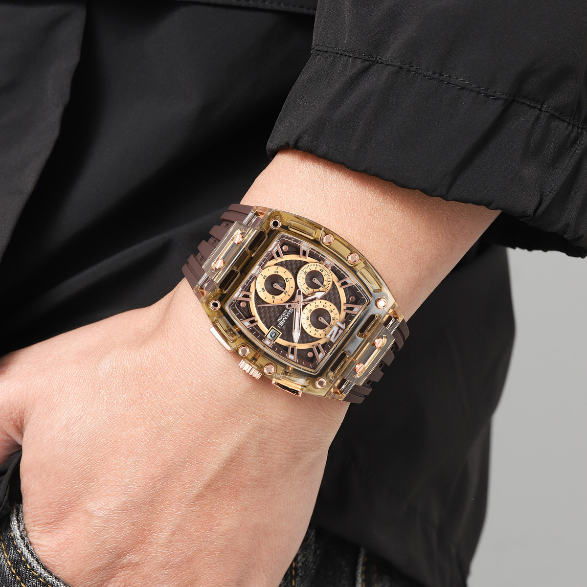 SKMEI 2606 silicon strap quartz watches