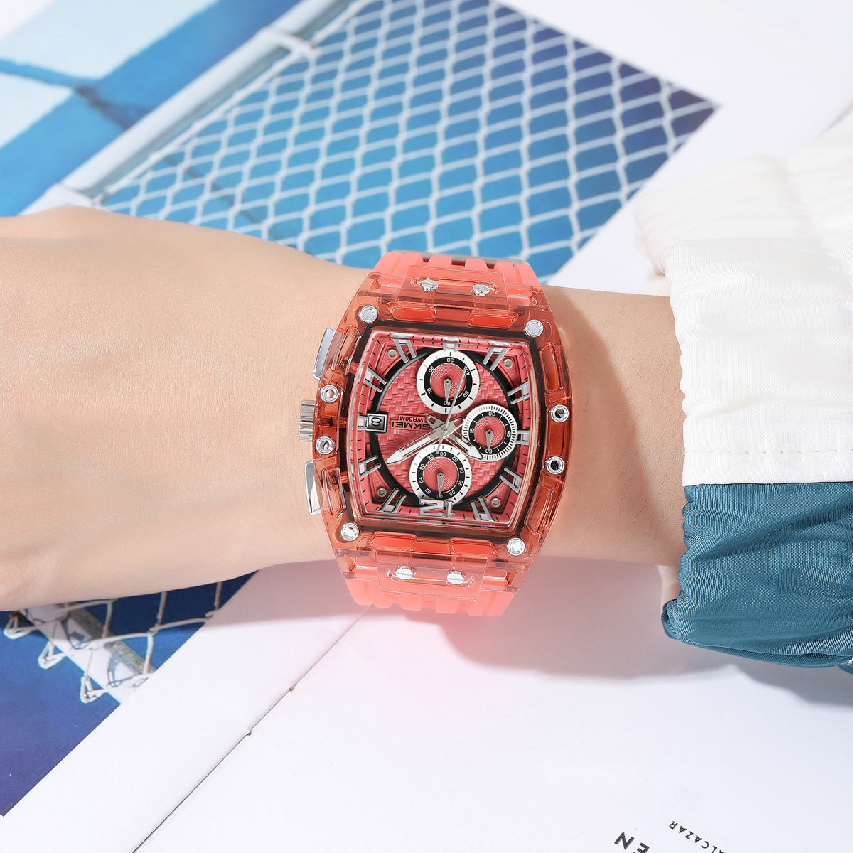 SKMEI 2606 silicon strap quartz watches