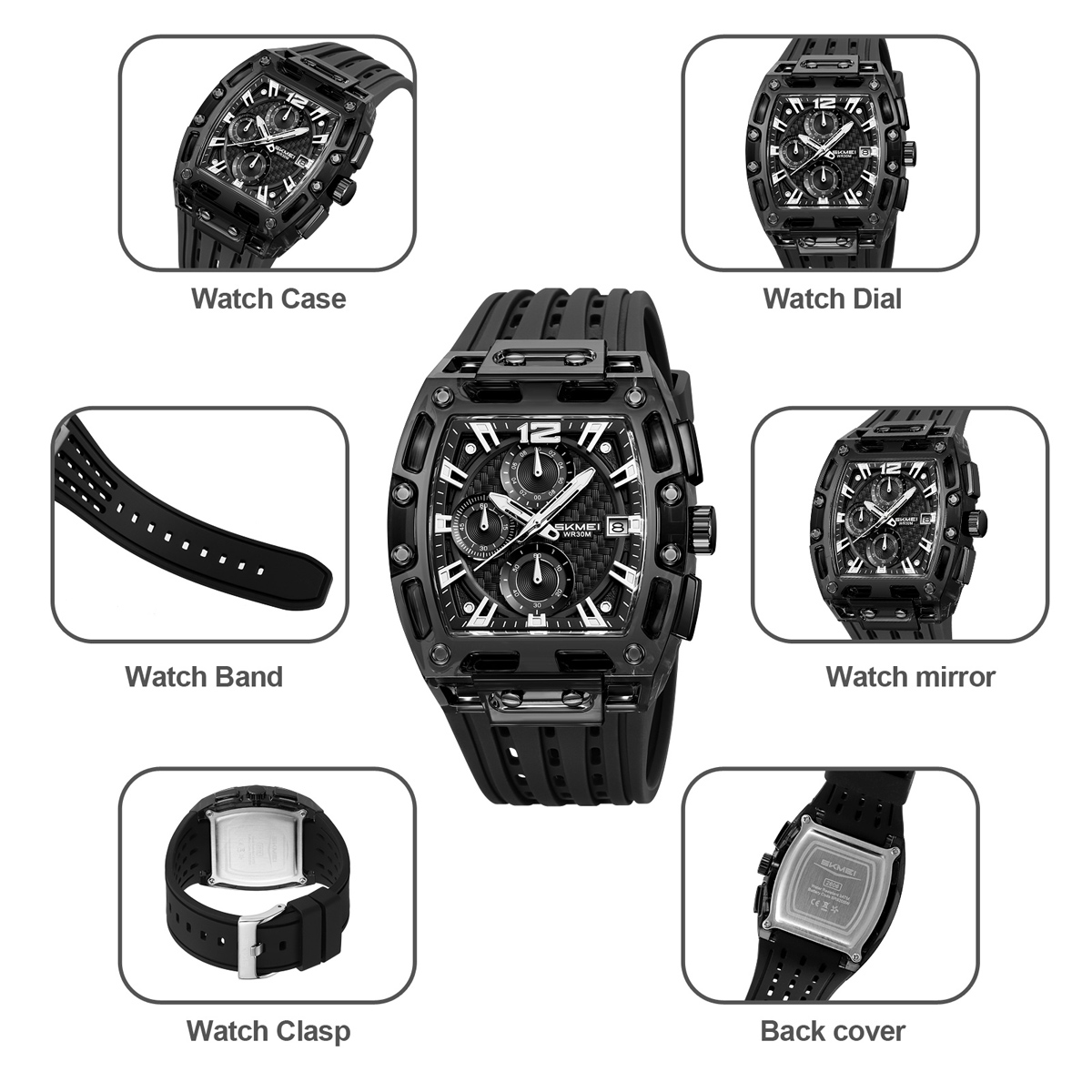 SKMEI 2606 silicon strap quartz watches