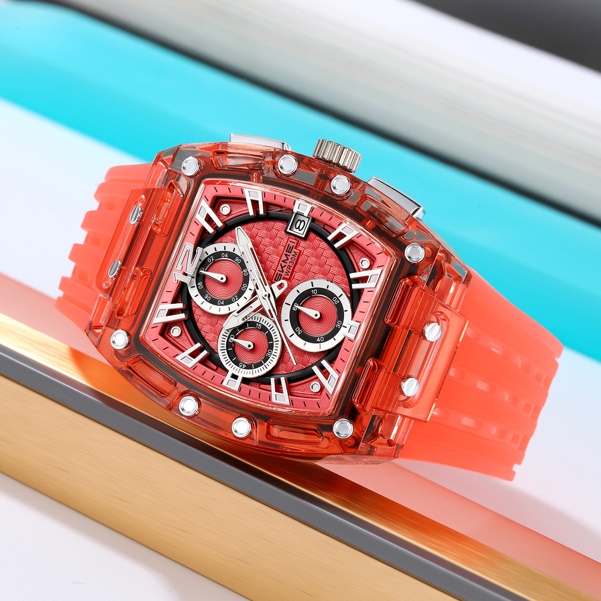SKMEI 2606 silicon strap quartz watches