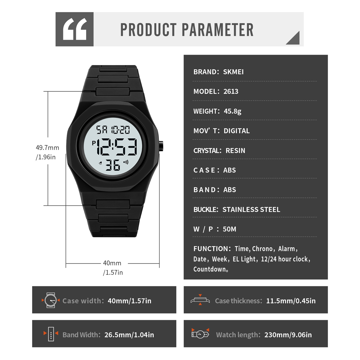 SKMEI 2613 NEW DIGITAL WATCH