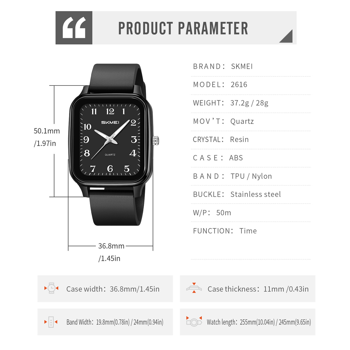 SKMEI 2616 NEW SPORTS QUARTZ WATCH