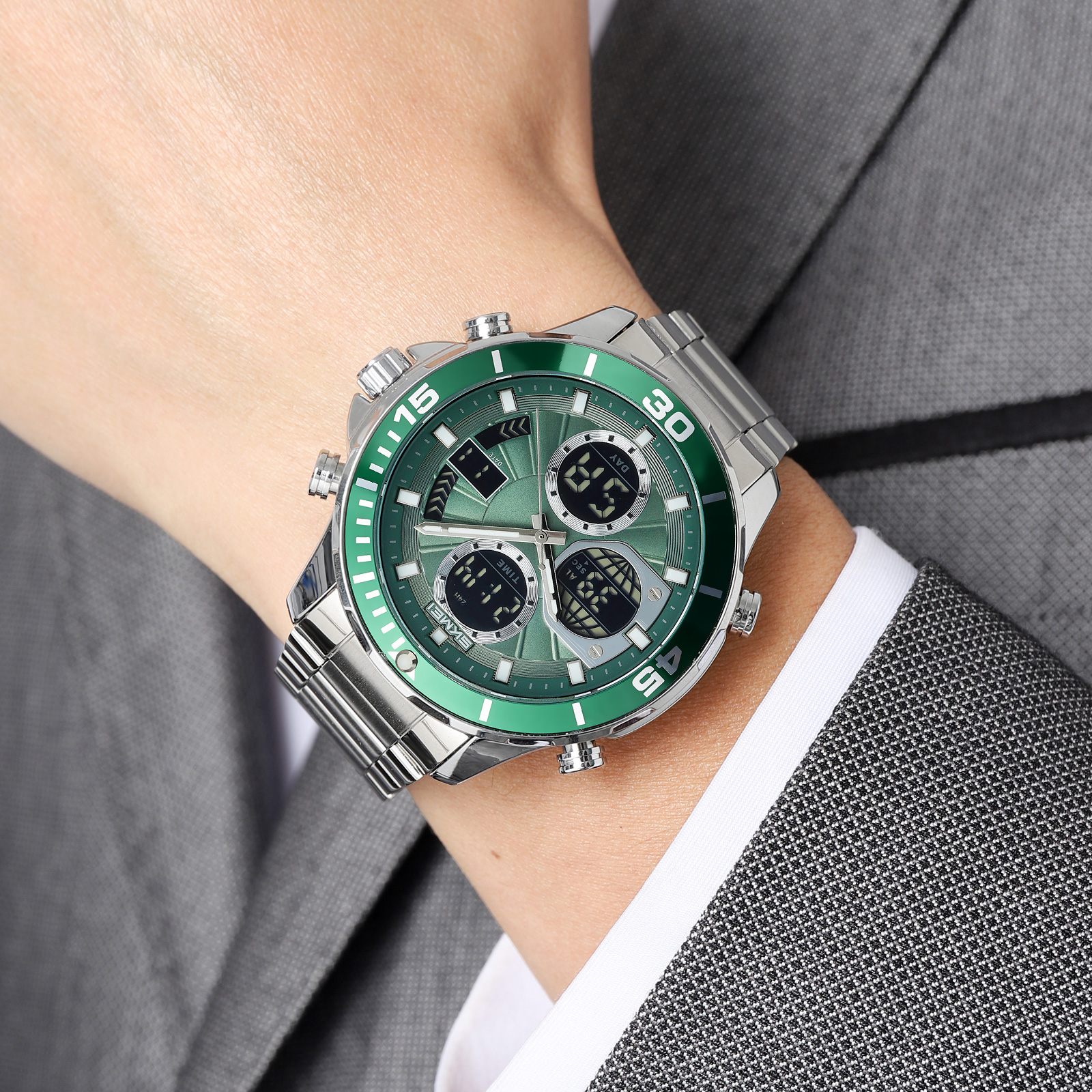 SKMEI Model 2621 Bold Chronograph Analog-Digital Sports Watches