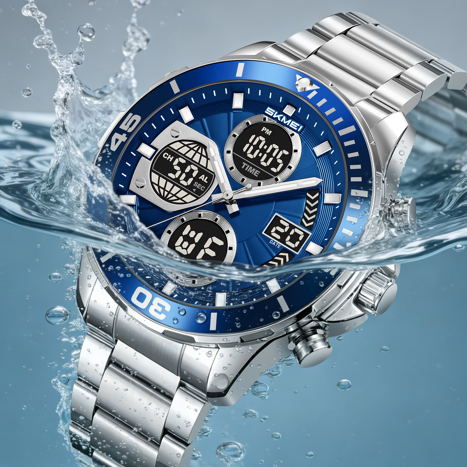 SKMEI Model 2621 Bold Chronograph Analog-Digital Sports Watches