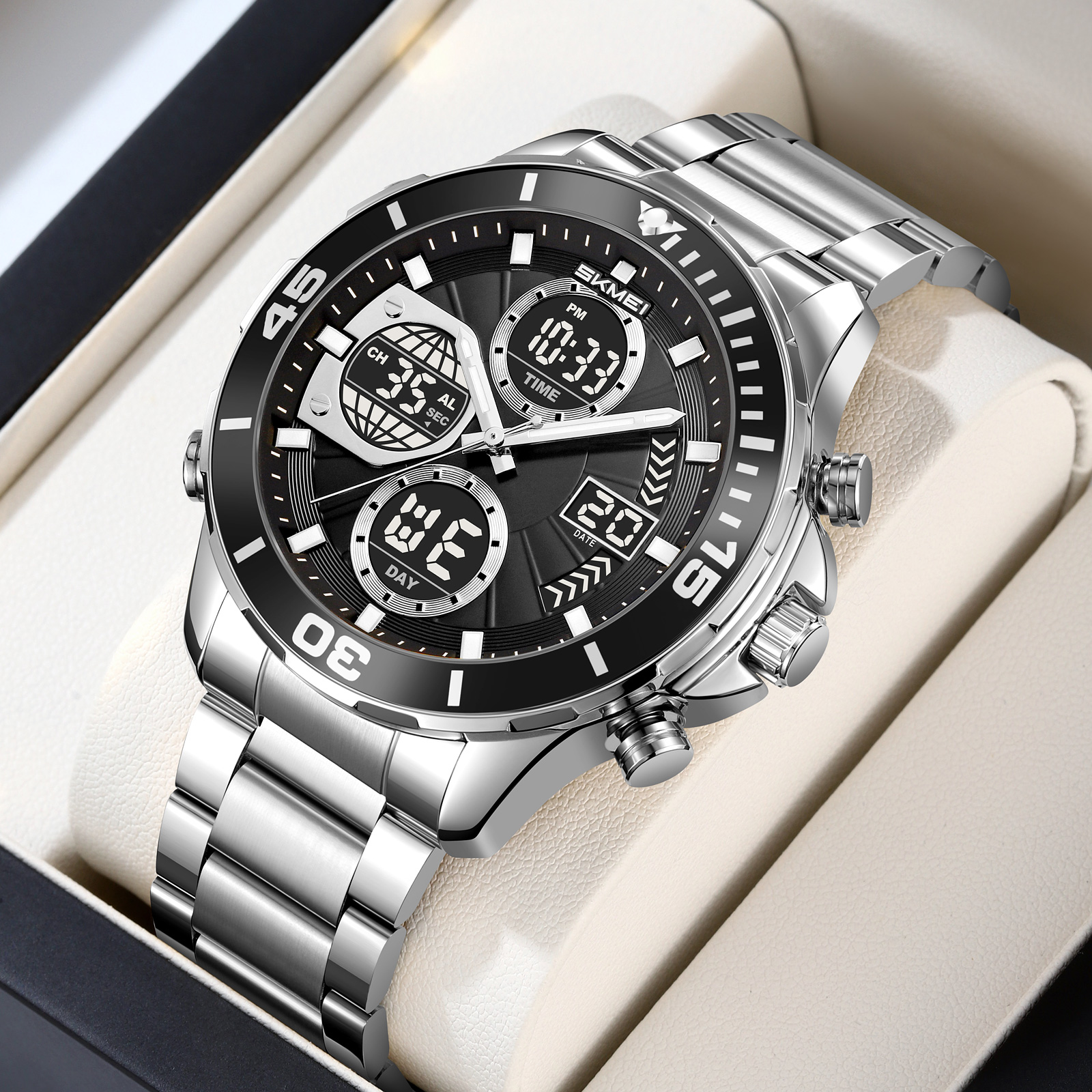 SKMEI Model 2621 Bold Chronograph Analog-Digital Sports Watches