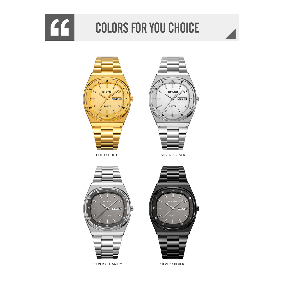SKMEI 2630 metelic vintage quartz watch