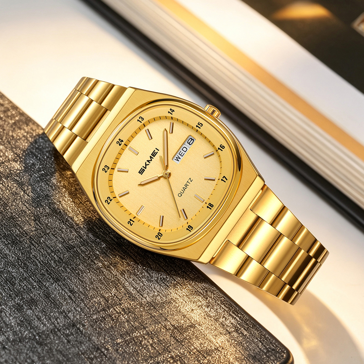 SKMEI 2630 metelic vintage quartz watch