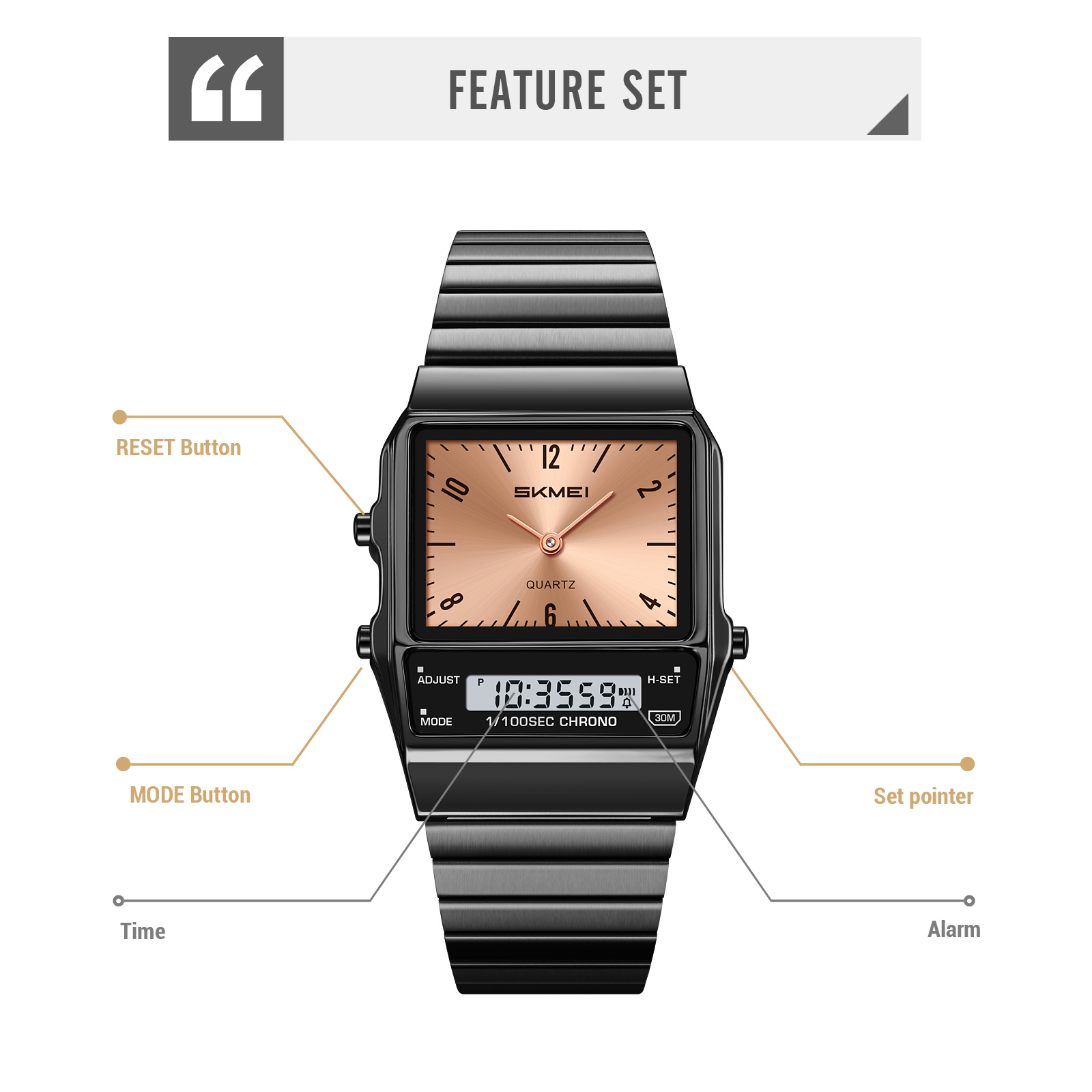 SKMEI Model 2632: Retro Analog-Digital Watches Factory-Direct