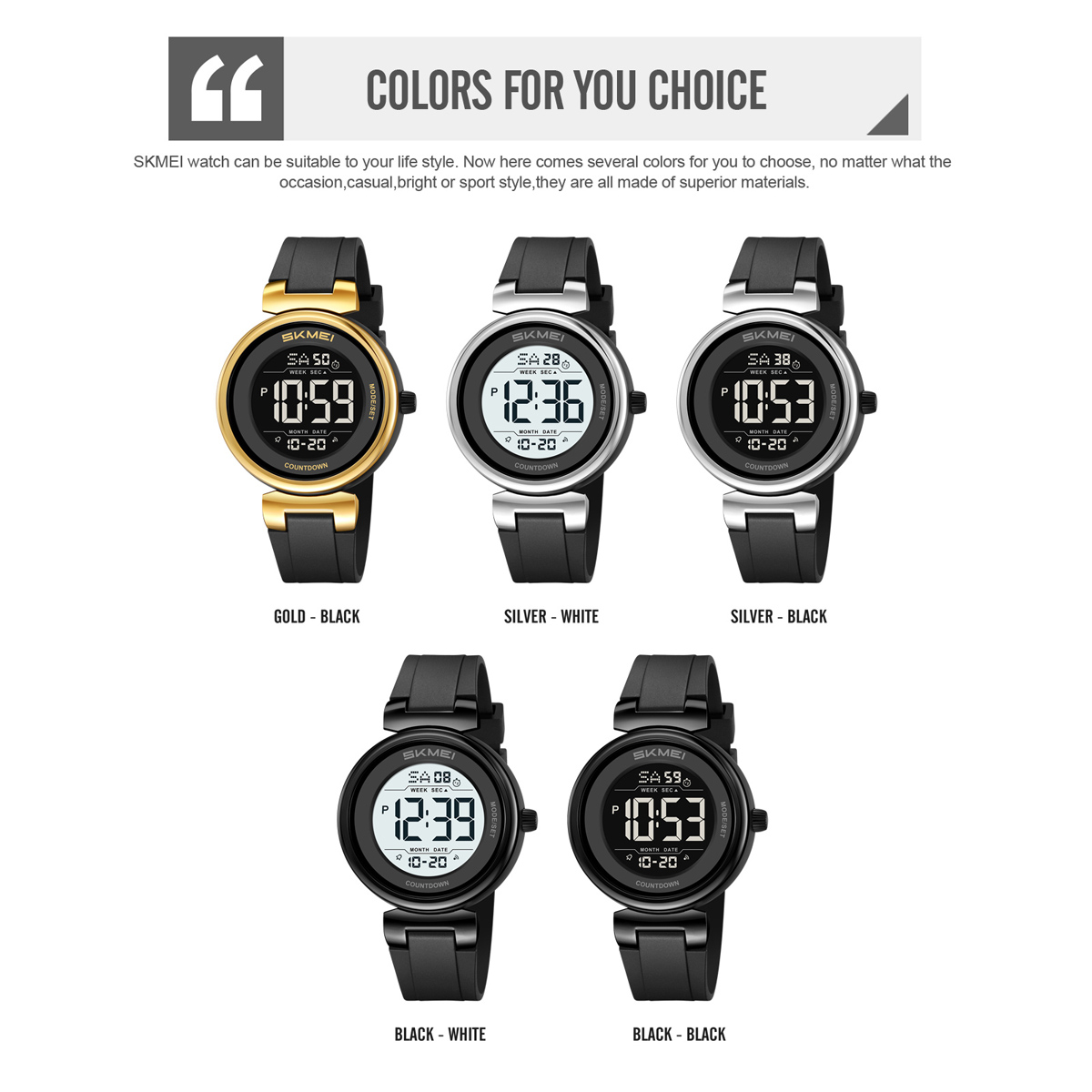 SKMEI 2633 female digital watch