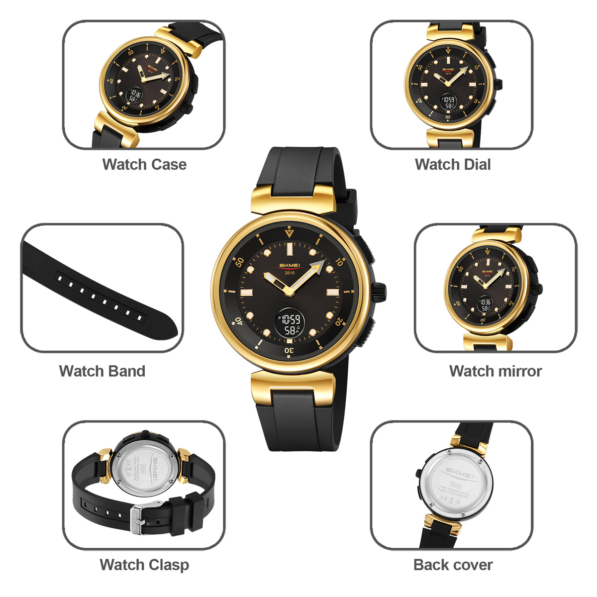 SKMEI 2634 Silicone Band Analog Digital Casual Wristwatch