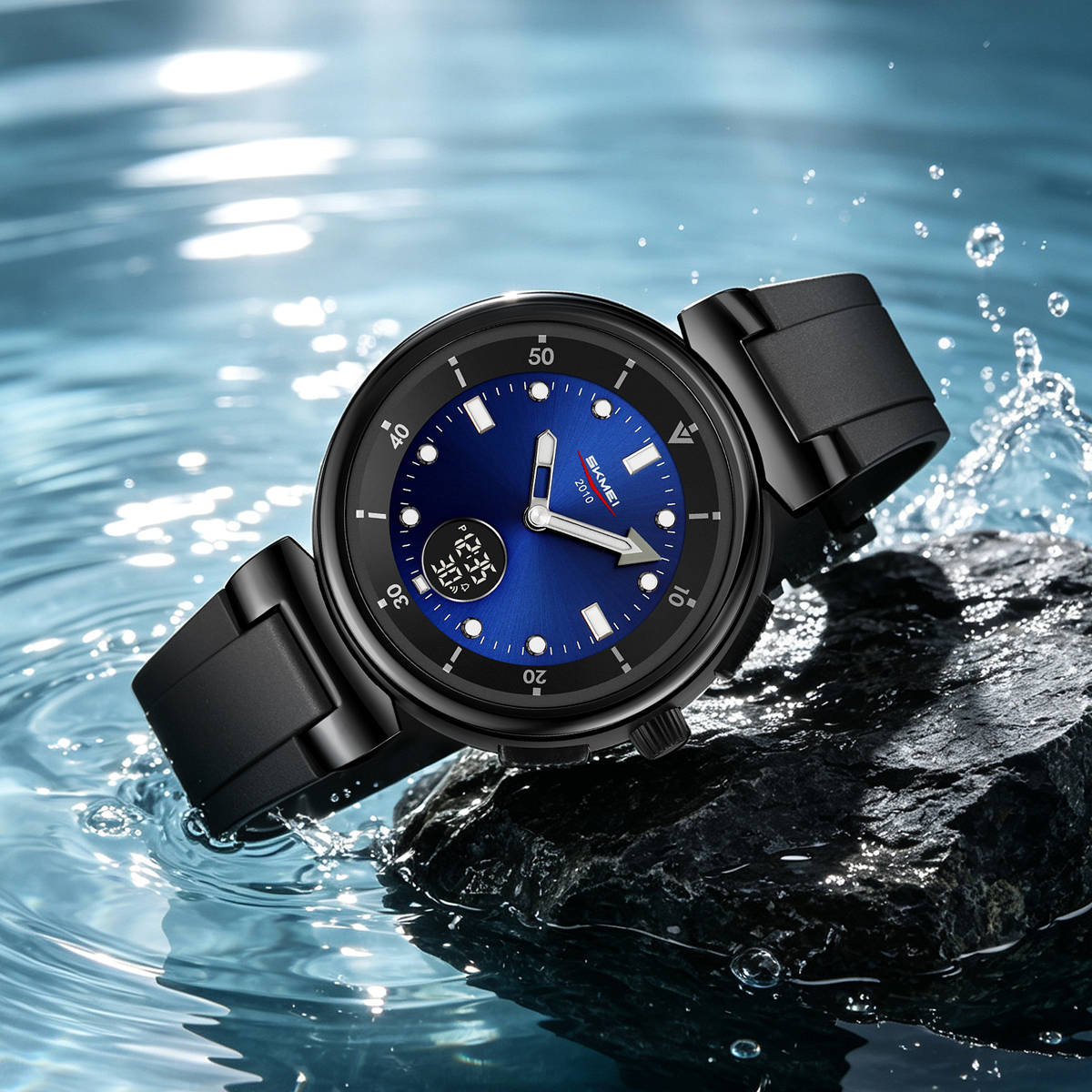 SKMEI 2634 Silicone Band Analog Digital Casual Wristwatch