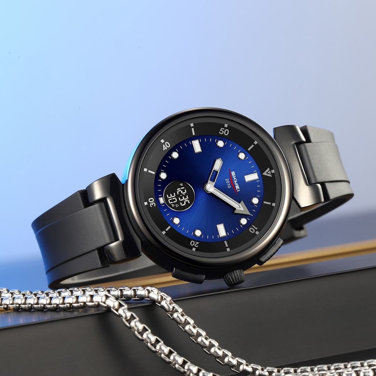 SKMEI 2634 Silicone Band Analog Digital Casual Wristwatch