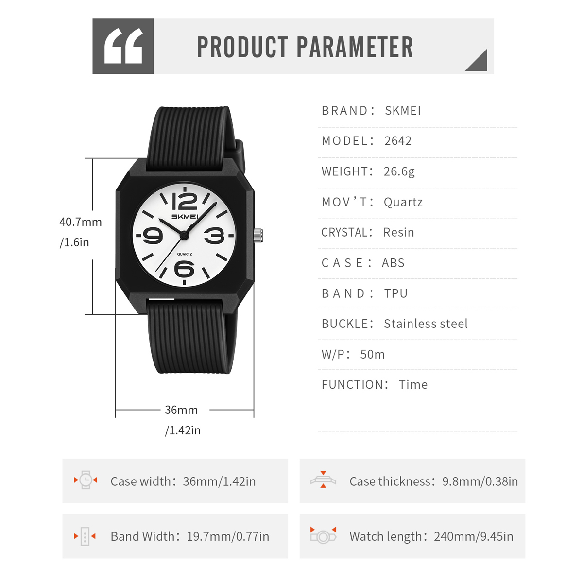 SKMEI 2642 NEW QUARTZ WATCHES