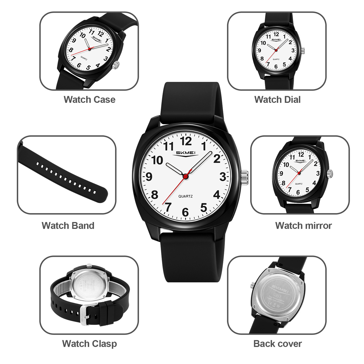 SKMEI Model 2643 Simple Stylish Silicone Quartz Watches