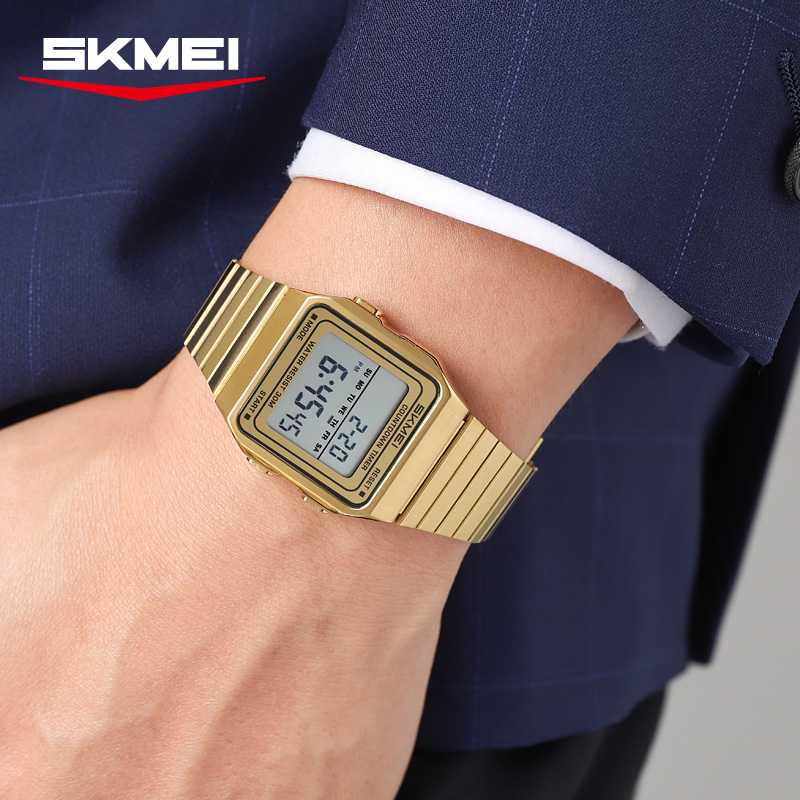 skmei 2648 Stainless Steel Bracelet Vintage Men’s Digital Watch
