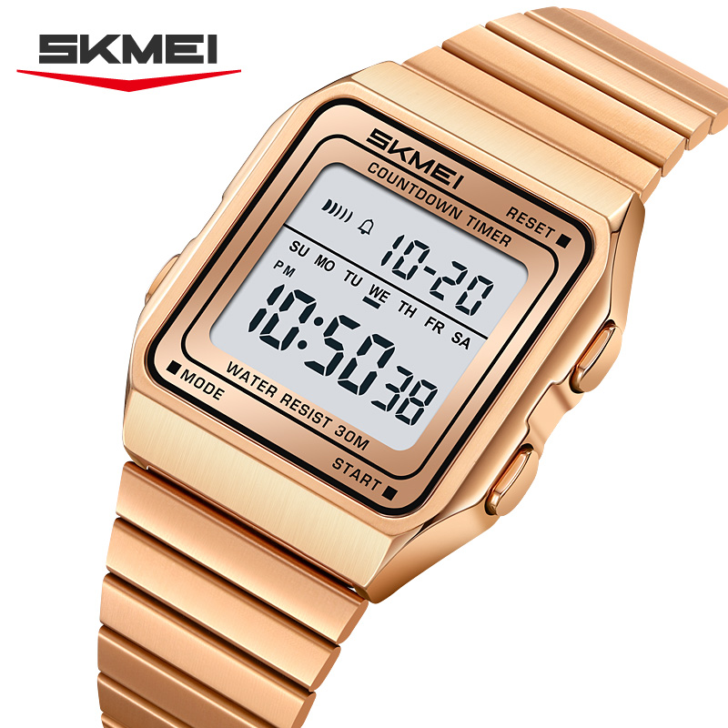 skmei 2648 Stainless Steel Bracelet Vintage Men’s Digital Watch