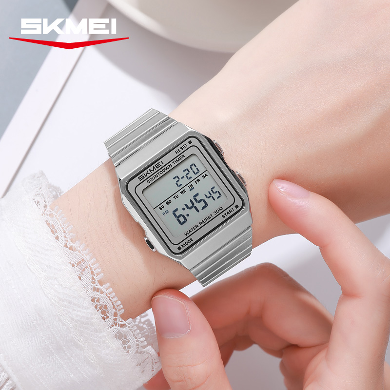 skmei 2648 Stainless Steel Bracelet Vintage Men’s Digital Watch