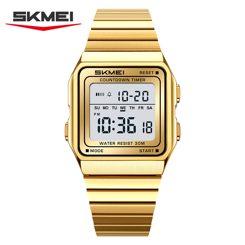 skmei 2648 Stainless Steel Bracelet Vintage Men’s Digital Watch