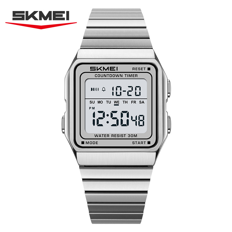 skmei 2648 Stainless Steel Bracelet Vintage Men’s Digital Watch