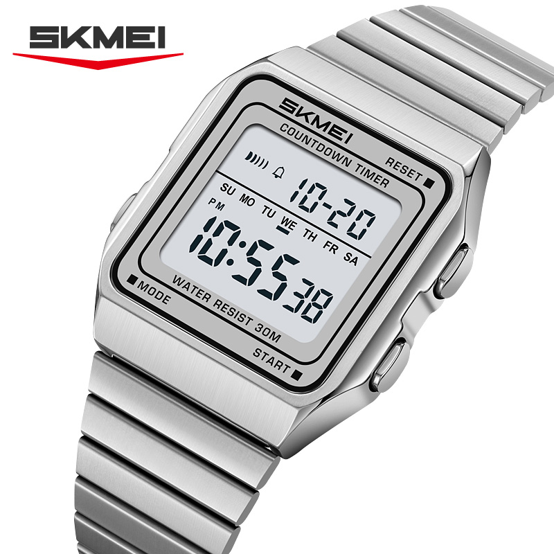 skmei 2648 Stainless Steel Bracelet Vintage Men’s Digital Watch