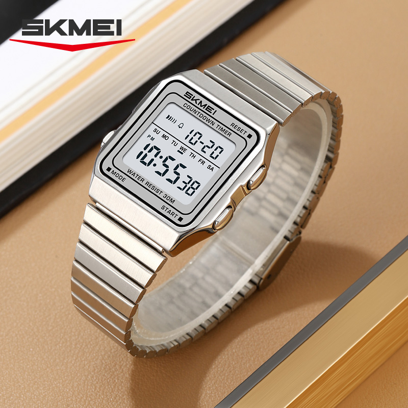 skmei 2648 Stainless Steel Bracelet Vintage Men’s Digital Watch