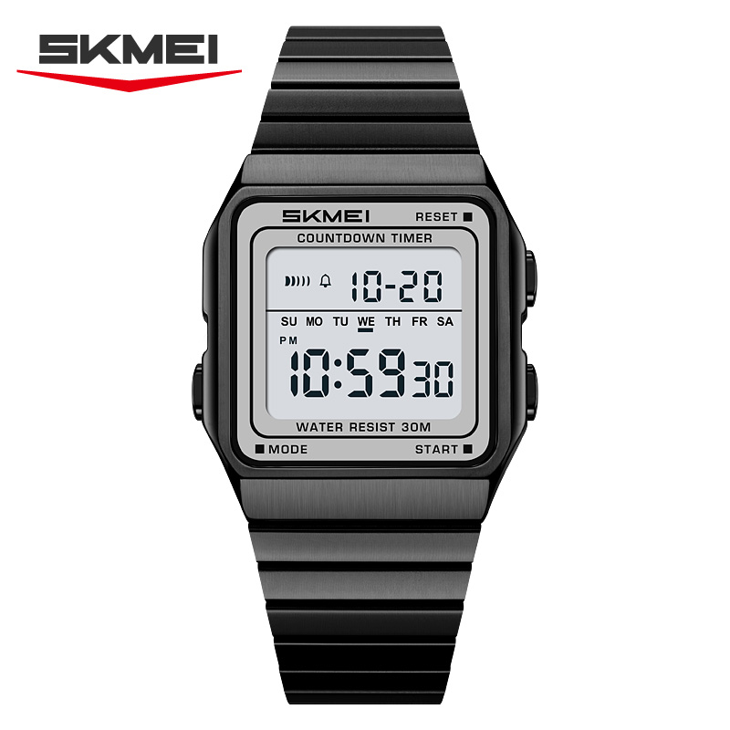 skmei 2648 Stainless Steel Bracelet Vintage Men’s Digital Watch