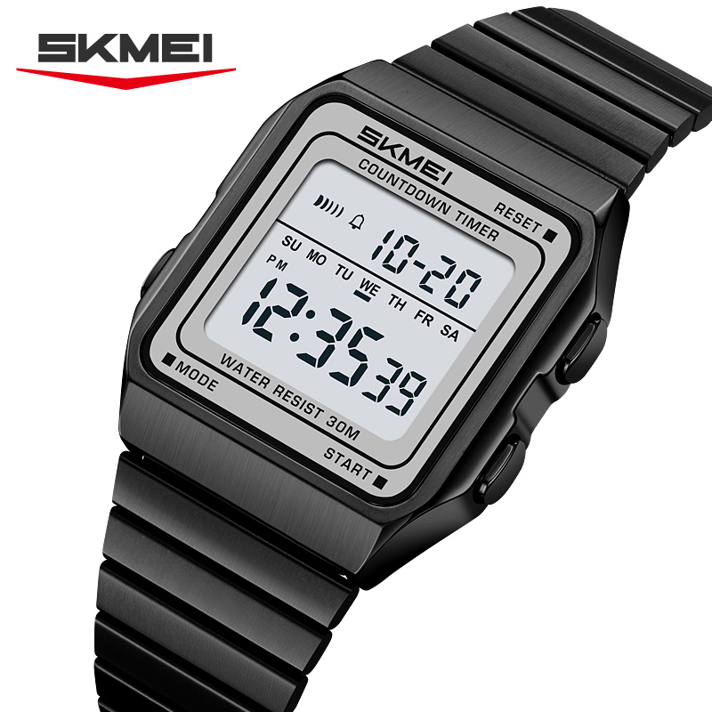 skmei 2648 Stainless Steel Bracelet Vintage Men’s Digital Watch