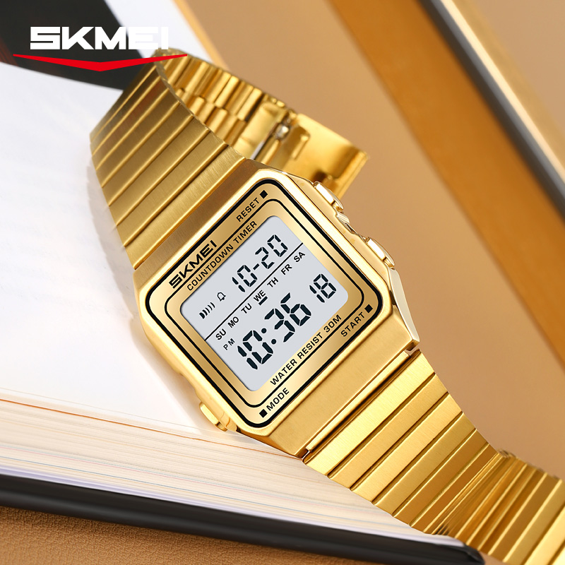 skmei 2648 Stainless Steel Bracelet Vintage Men’s Digital Watch