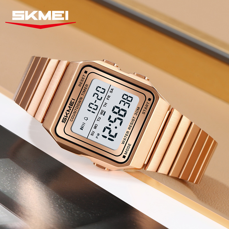 skmei 2648 Stainless Steel Bracelet Vintage Men’s Digital Watch