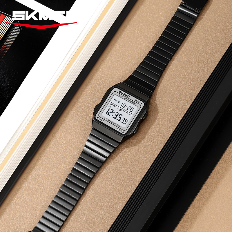 skmei 2648 Stainless Steel Bracelet Vintage Men’s Digital Watch