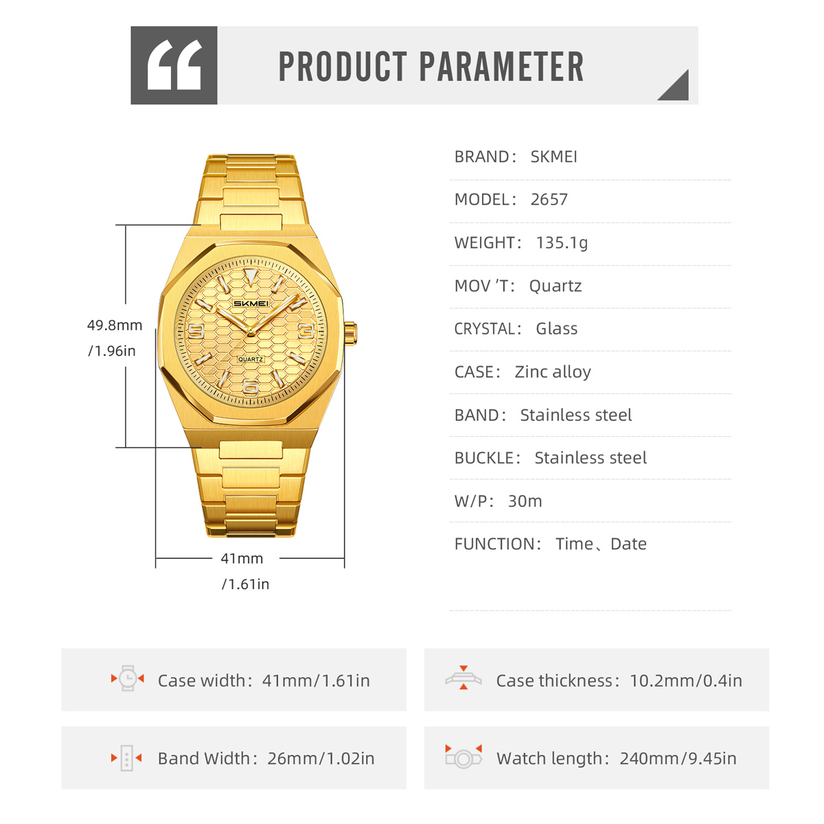 SKMEI 2657 MEN FASHION WATCH