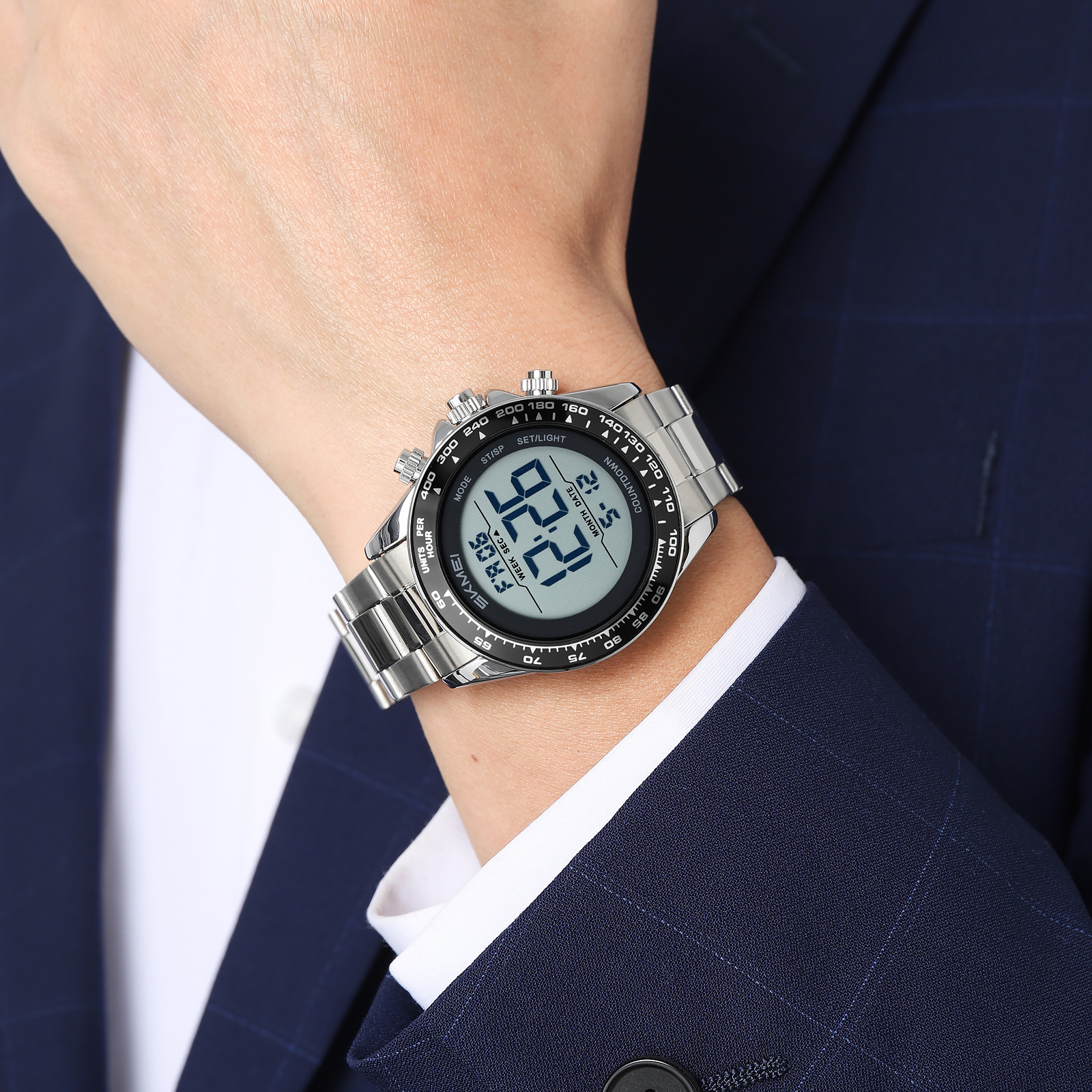 SKMEI Model 2659 Stainless Steel Chronograph Digital Watches