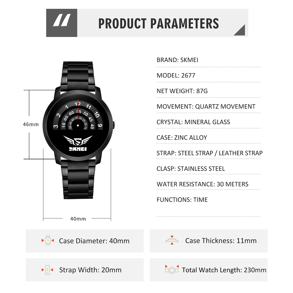 SKMEI Watch Model 2677