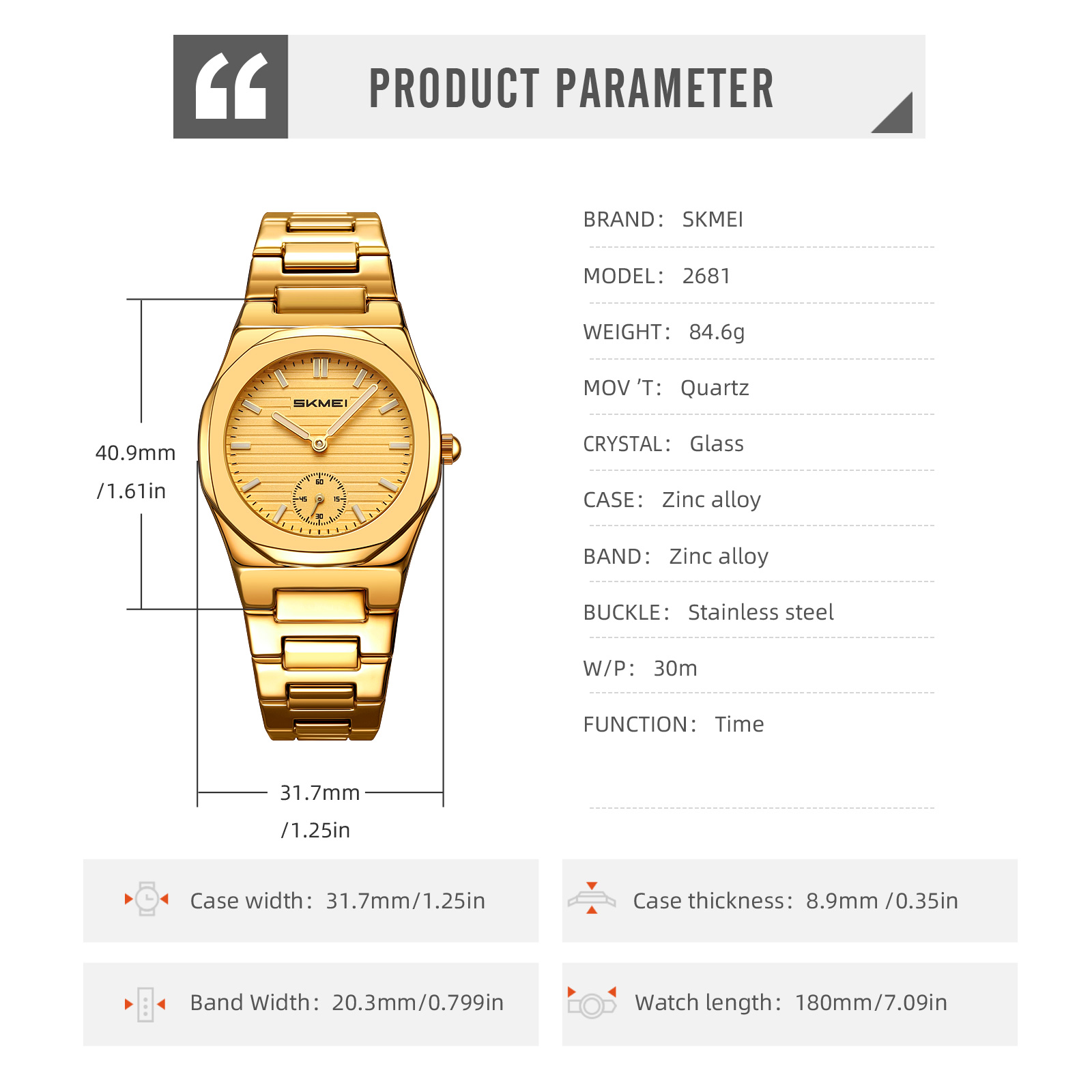 SKMEI 2681 women quartz watch wholesale