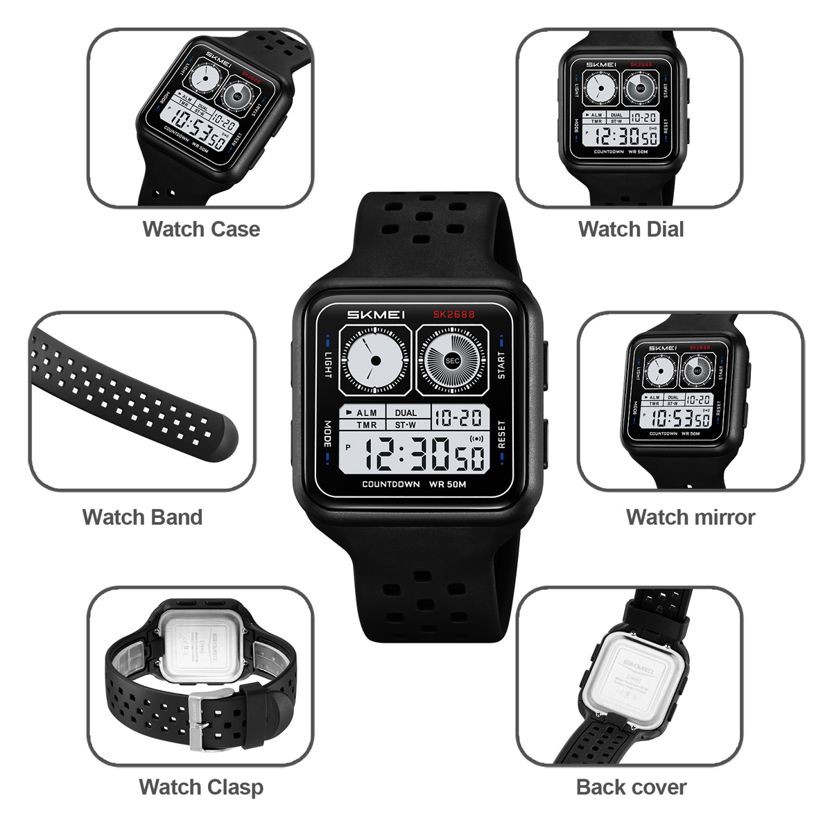 SKMEI 2688 SPORTS DIGITAL WATCH