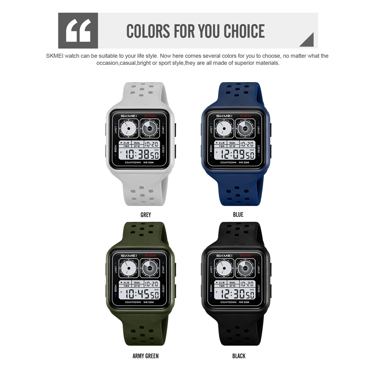 SKMEI 2688 SPORTS DIGITAL WATCH