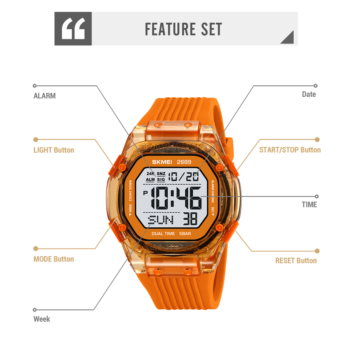 SKMEI 2689 FASHION DIGITAL Electronic watch