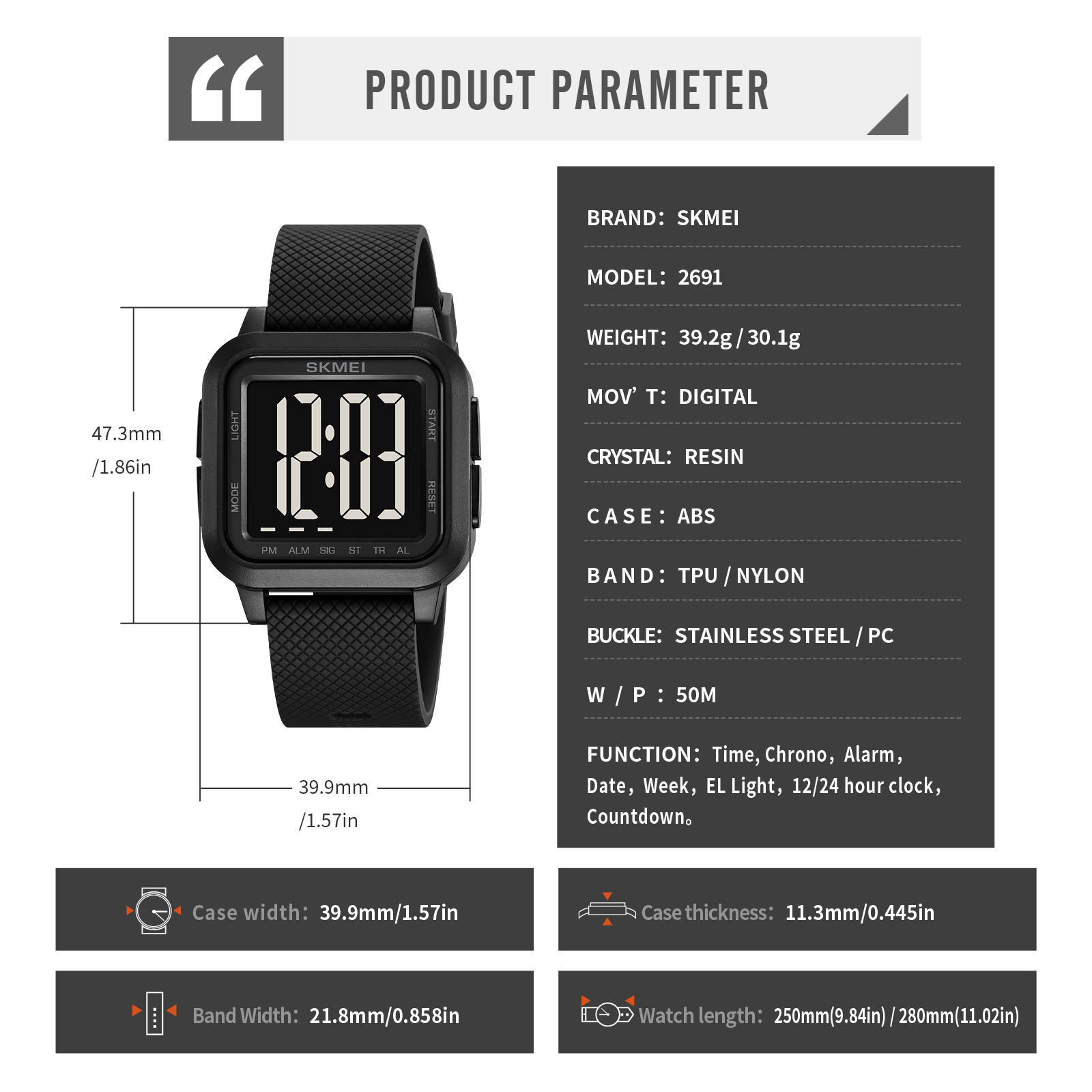 SKMEI DIGITAL WATCH MODEL 2691