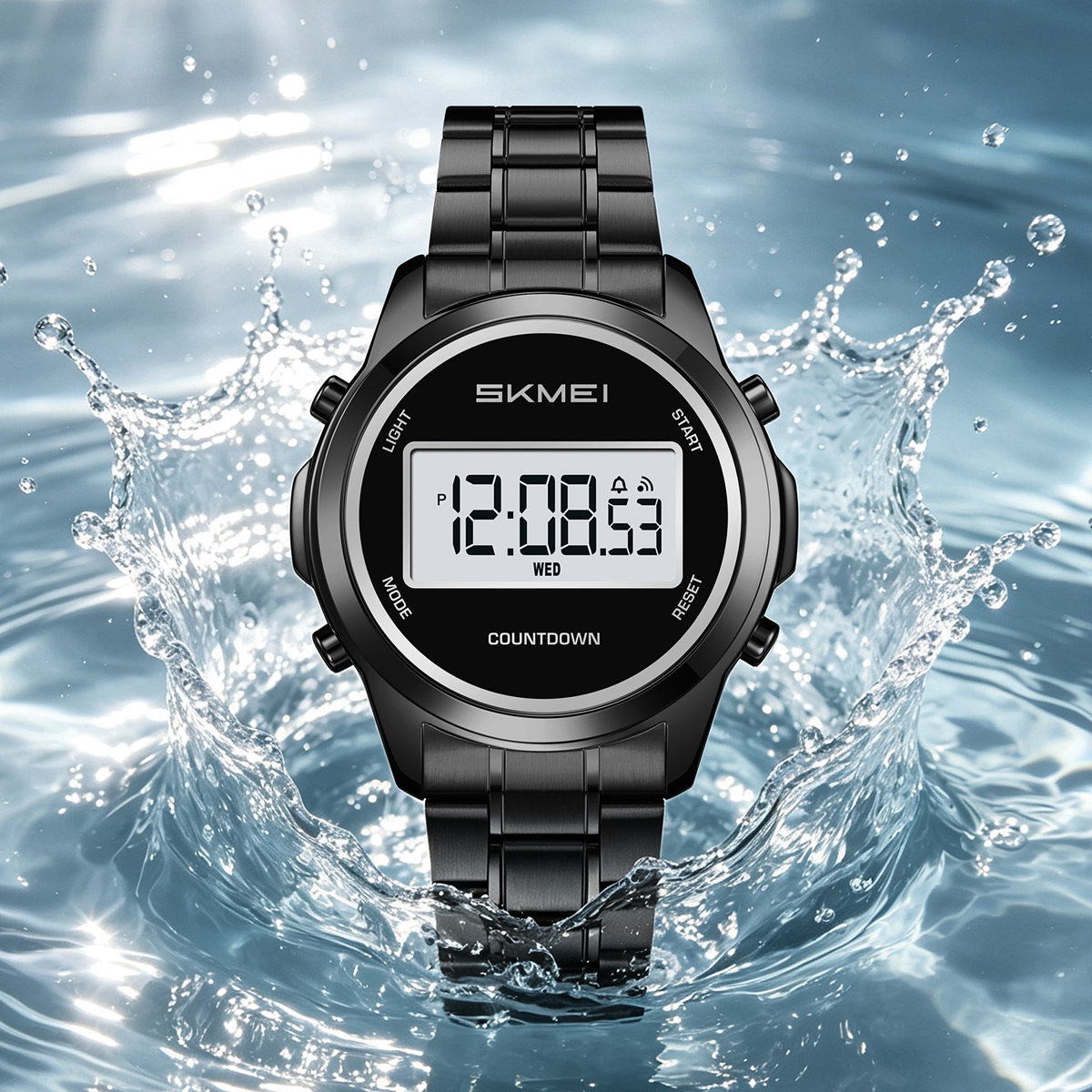 SKMEI2702 Men Round Digital Watch Multifunction Electronic Wrist Watch