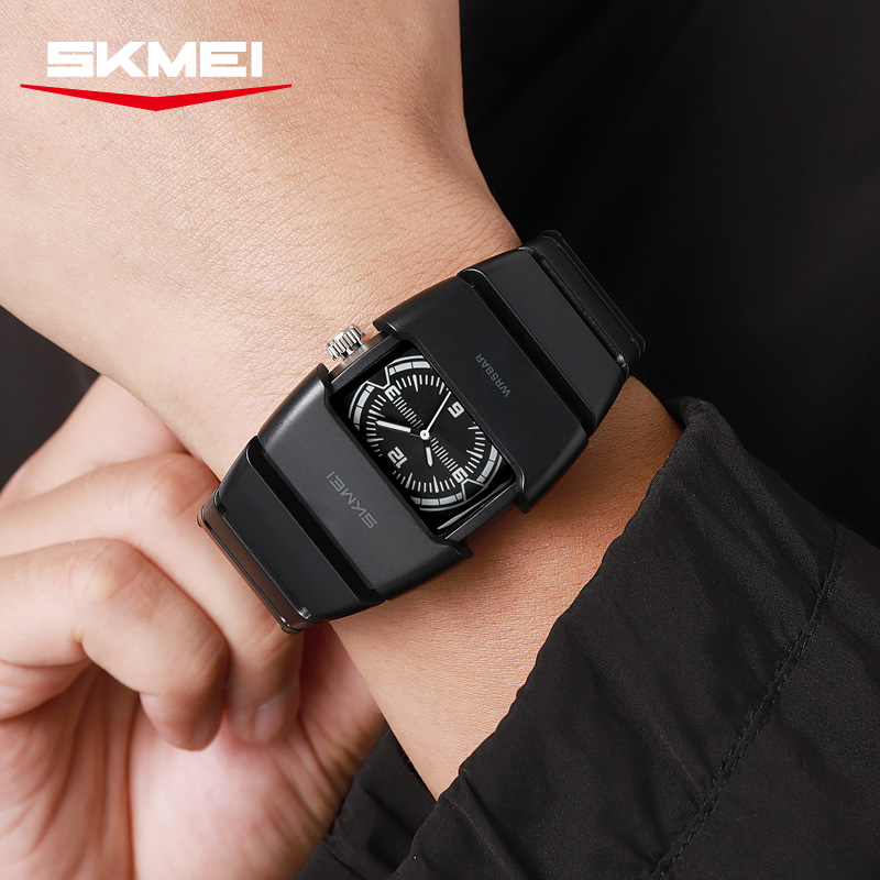 2711 SKMEI Men Unique Square Protective Case Analog Watch