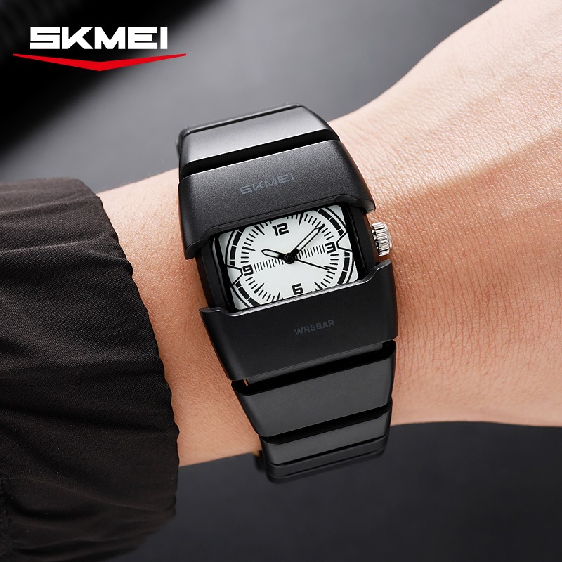 2711 SKMEI Men Unique Square Protective Case Analog Watch