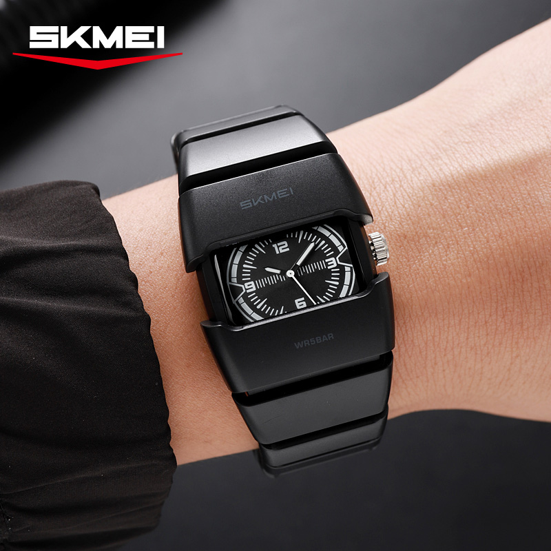 2711 SKMEI Men Unique Square Protective Case Analog Watch