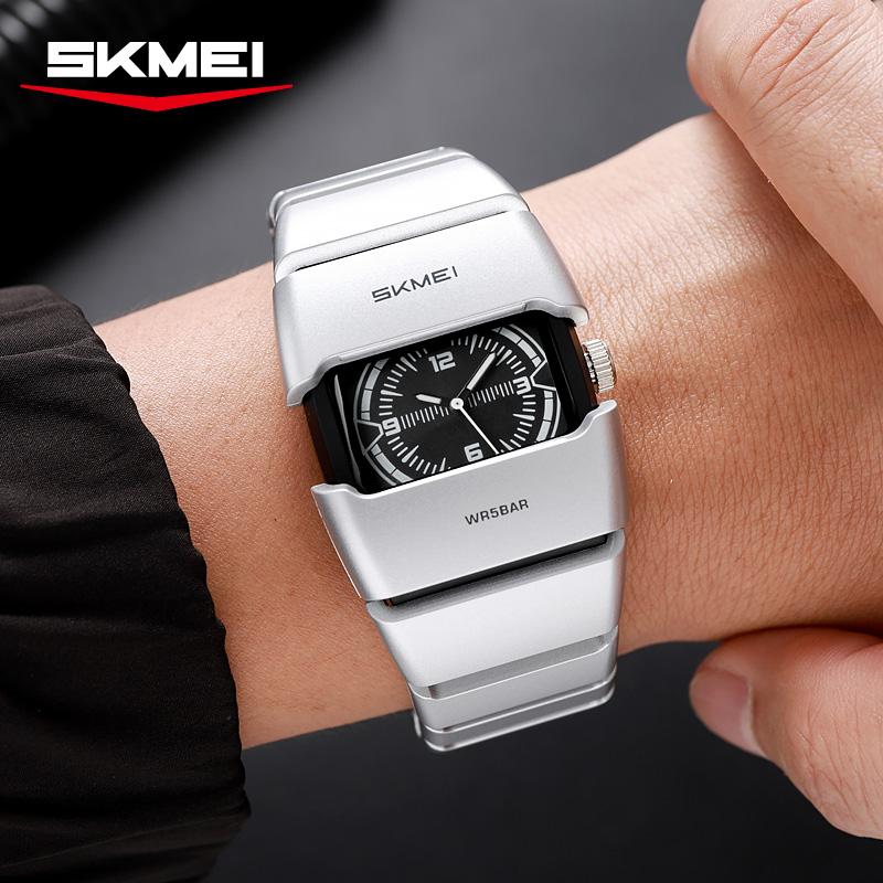2711 SKMEI Men Unique Square Protective Case Analog Watch