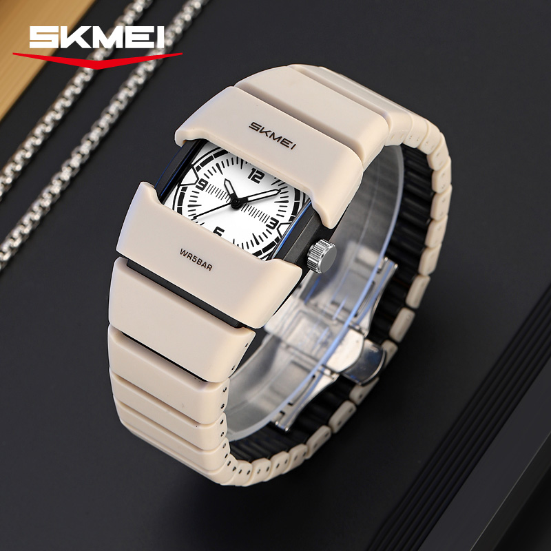 2711 SKMEI Men Unique Square Protective Case Analog Watch