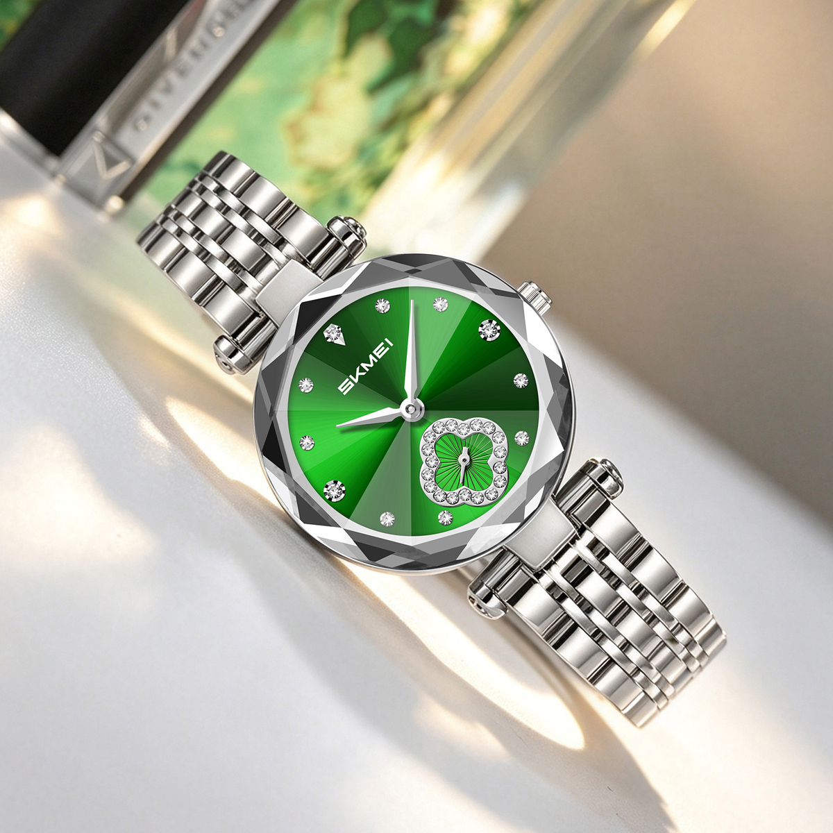 SKMEI 2718 Women Fashion Bling Diamond Quartz Wristwatch