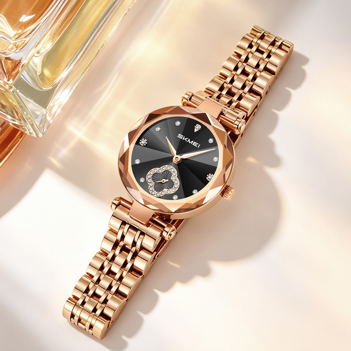 SKMEI 2718 Women Fashion Bling Diamond Quartz Wristwatch