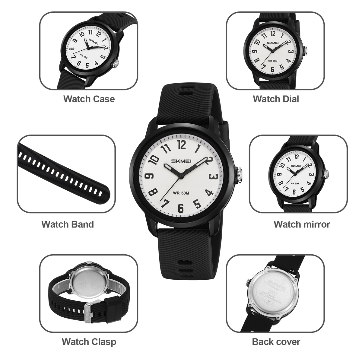 SKMEI 2733 silicone Quartz Watch
