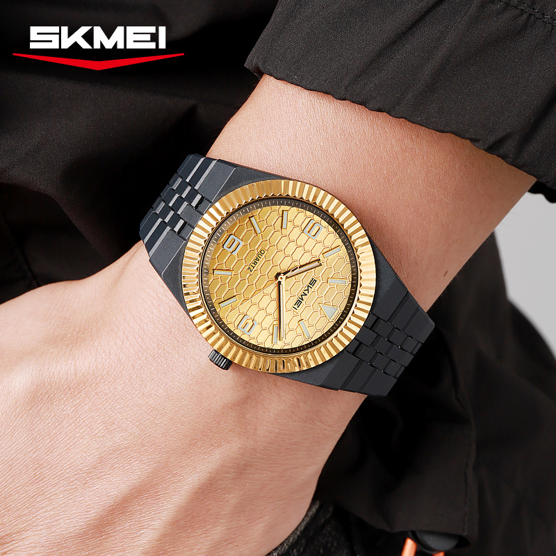 2747 SKMEI Fashion Honeycomb Textured Dial Quartz Watch for Women